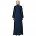 Front open zipper abaya with pintucks- Firozi Front open zipper abaya with pintucks- Firozi